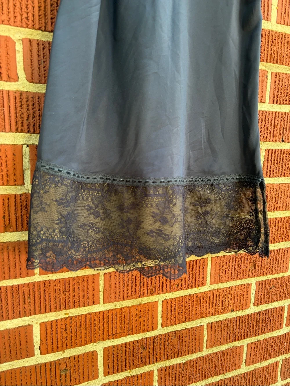 Navy Lace-Trim Slip Dress - Women's Intimates